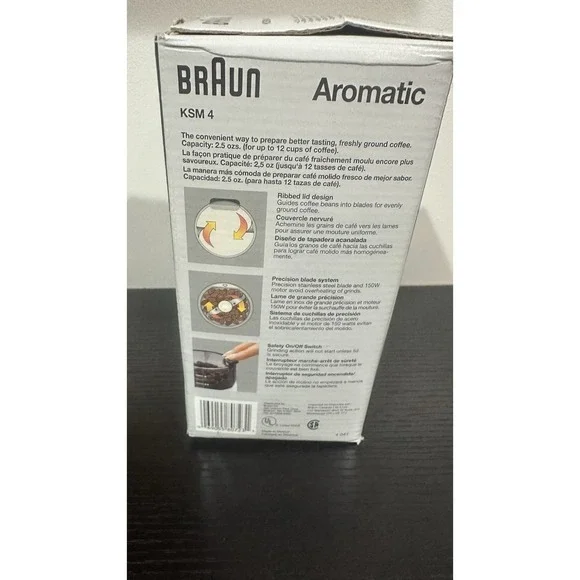 Braun Aromatic Coffee Grinder Gourmet Edition KSM-4 2.5 oz Box & Instructions - Picture 13 of 14